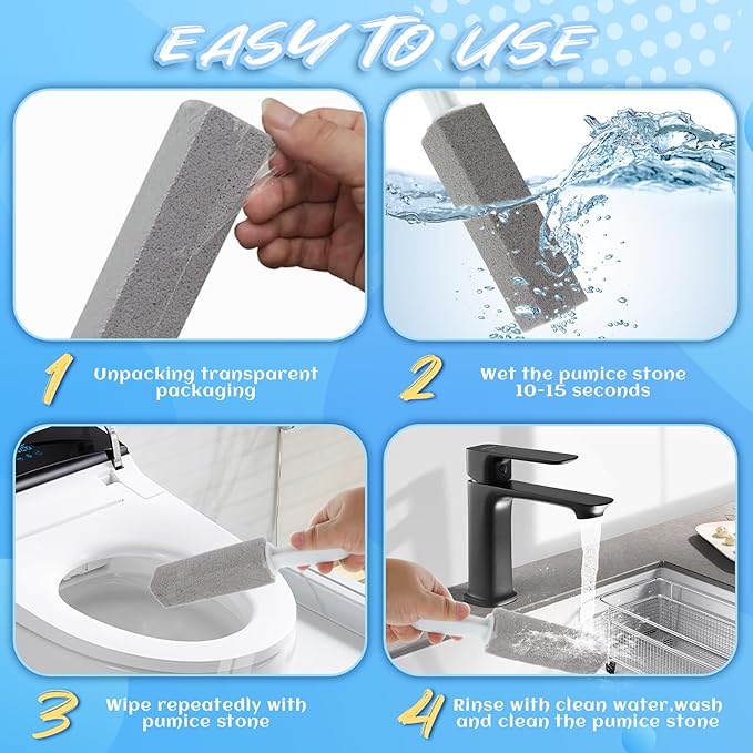Starvast 30pcs Pumice Stone for Toilet, Toilet Pumice Stone with Handle, Toilet Stone Cleaning Block for Bath Grout Pool Kitchen Tubs Showers