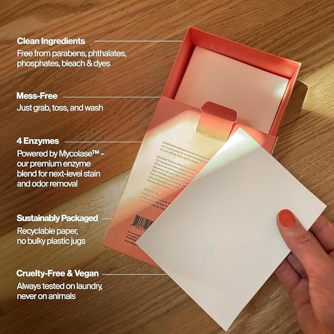 Laundry Detergent Sheets | Enzyme-Powered, Vegan, Paraben-Free | Luxury Scents | Plastic-Free, Eco-Friendly, Travel-Friendly Packaging (100 Loads - 2 Boxes, MOSS)