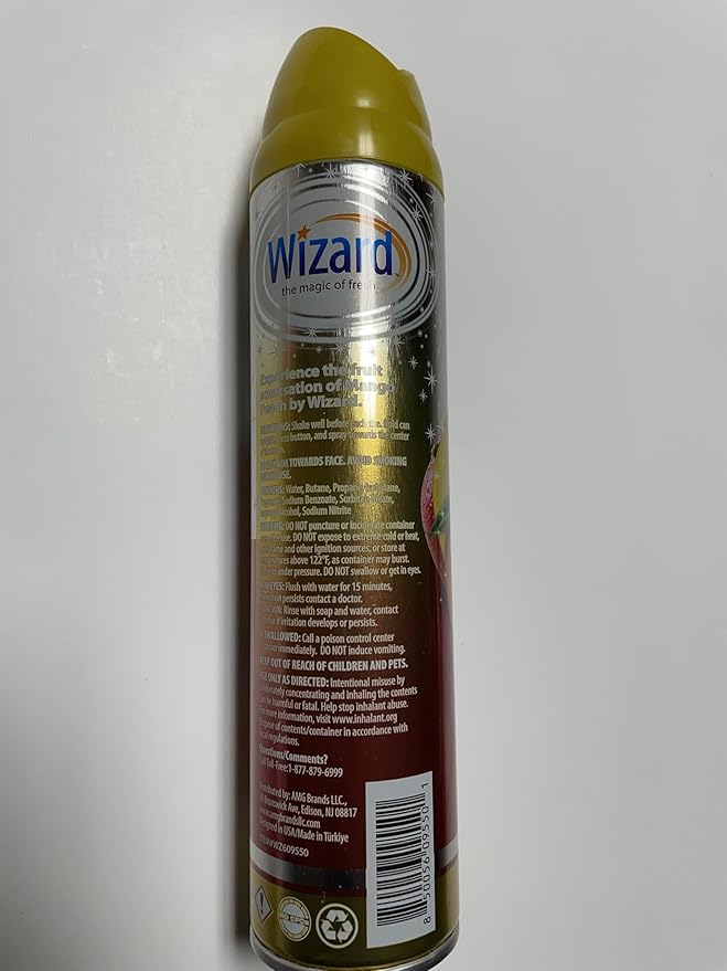 Wizard The Magic of Fresh | Odor Neutralizer & Air Freshener - 10 Oz. Mango peach (Pack of 4) (Packaging May Vary)