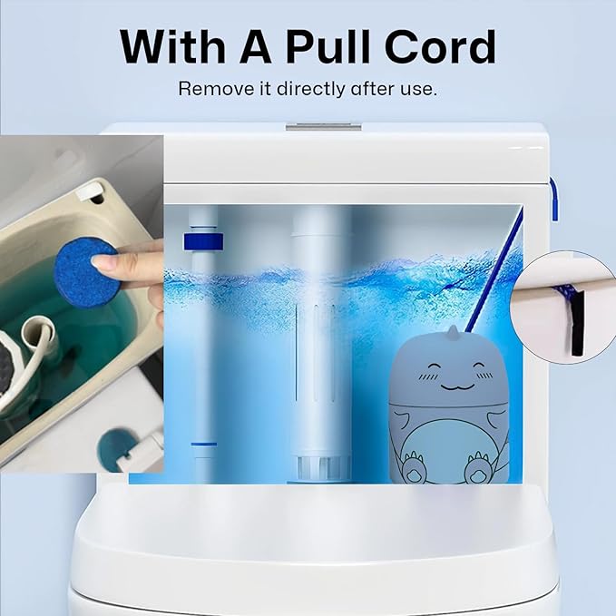 Toilet Bowl Cleaners Automatic Toilet Cleaner for Inside the Bowl Bathroom Toilet Tank Cleaner Dinosaur Shape Design Household with Rope Toulet Cleaning Supplies - Pink Peach Scent
