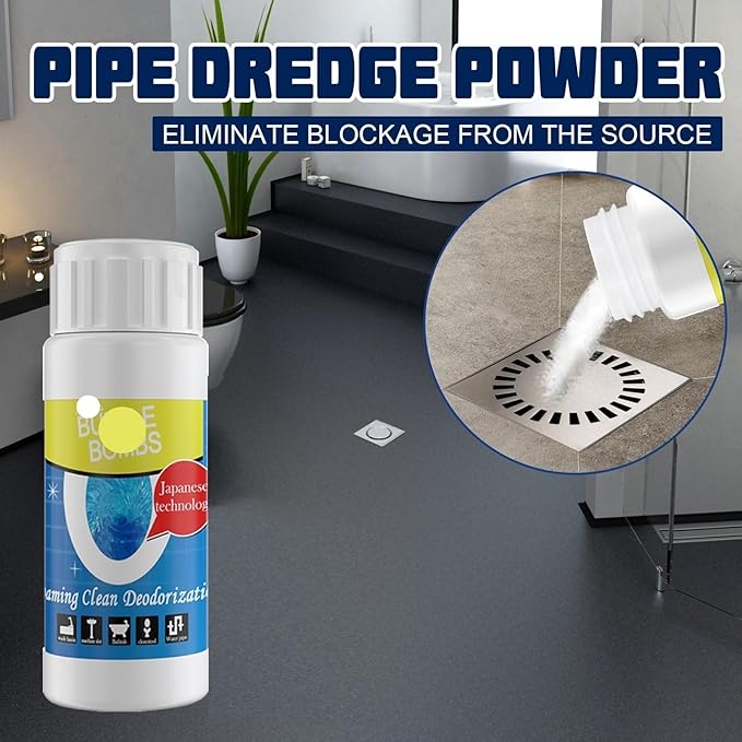 Drain Unclogging Powder for Kitchen and Bathroom - Effective Pipe Cleaner, Stain Remover & Deodorizer(3PCS)