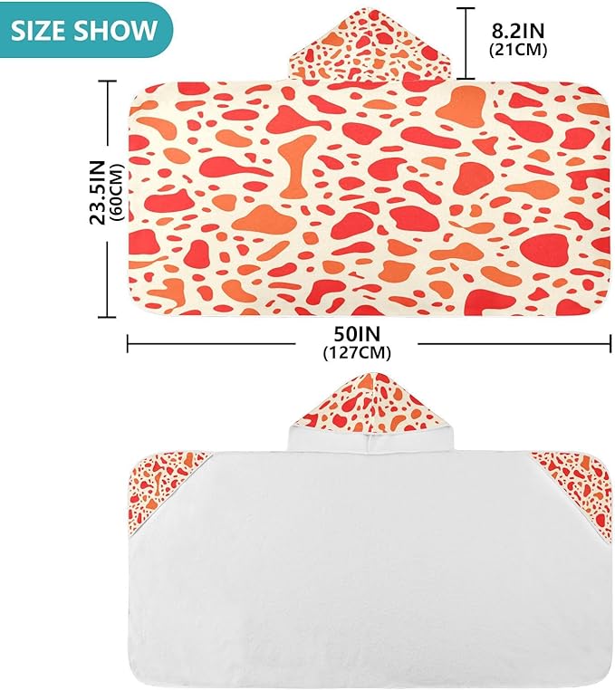 CEBUGI Animal Print Hooded Bath Towel for Kids Absorbent Soft Bath Towel Wrap with Hood 50x23.5in Pool Beach Shower Towel for Boys Girls
