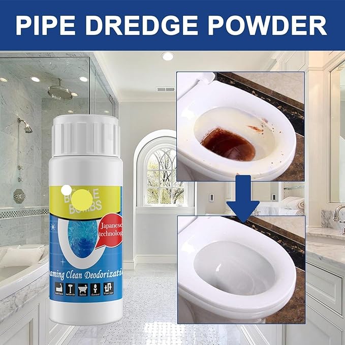 Drain Unclogging Powder for Kitchen and Bathroom - Effective Pipe Cleaner, Stain Remover & Deodorizer(2PCS)