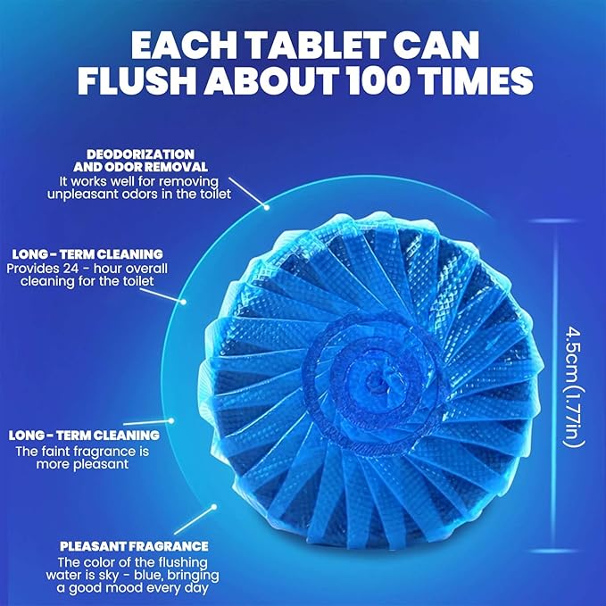 Toilet Bowl Cleaner, Toilet Bowl Cleaner Tablets 20 Pack - Long-Lasting Automatic Toilet Bowl Cleaning, Toilet Tank Cleaner Tablets for Bathroom
