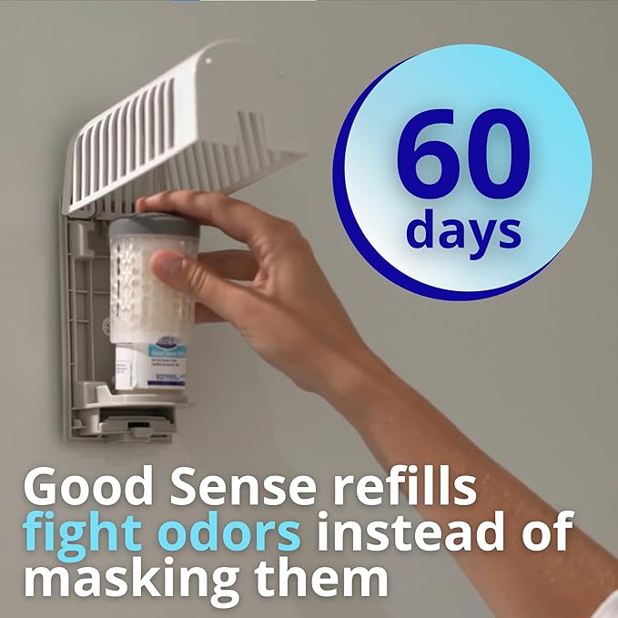 Diversey Good Sense D100910596 60 Day Air Care System Dispenser, No Power Required, Spill Proof Deodorizing Janitorial Wall Mount Air Freshener Cartridge Holder, Pack of 6