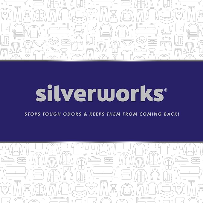 SilverWorks! Deodorizer Laundry Odor Eliminator For Clothes - Natural Silver Ion Infused Washer Sheets - Laundry Deodorizer Odor Eliminator - Lasting Laundry Odor Remover Dryer Deodorizer –24 Loads
