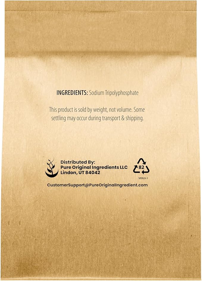 Pure Original Ingredients Sodium Tripolyphosphate Powerful Cleaning Agent, Water Softener, Laundry Additive (8 Ounce)