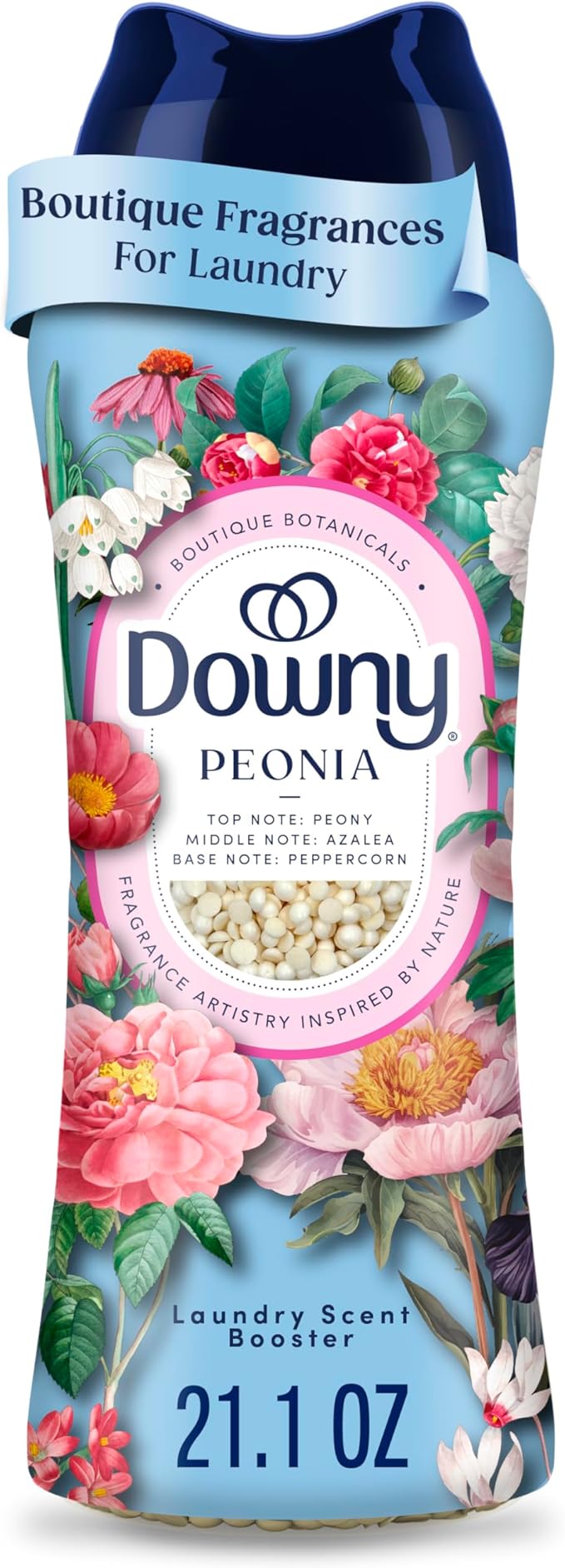 Downy Boutique Botanicals In Wash Laundry Scent Booster Beads, PEONIA Scent, 21.1 oz, Boutique Fragrances inspired by the Artistry of Nature