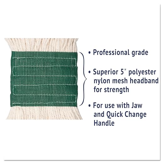 Boardwalk UNS 502WH Super Loop Wet Mop Head, Cotton/Synthetic, Medium Size, White, Cotton/Synthetic (Pack of 12)