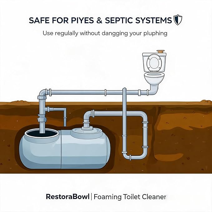 Restorabowl Foaming Toilet Cleaner, Powerful Oxygen-Foam, No Scrubbing, Not Damage the Pipes