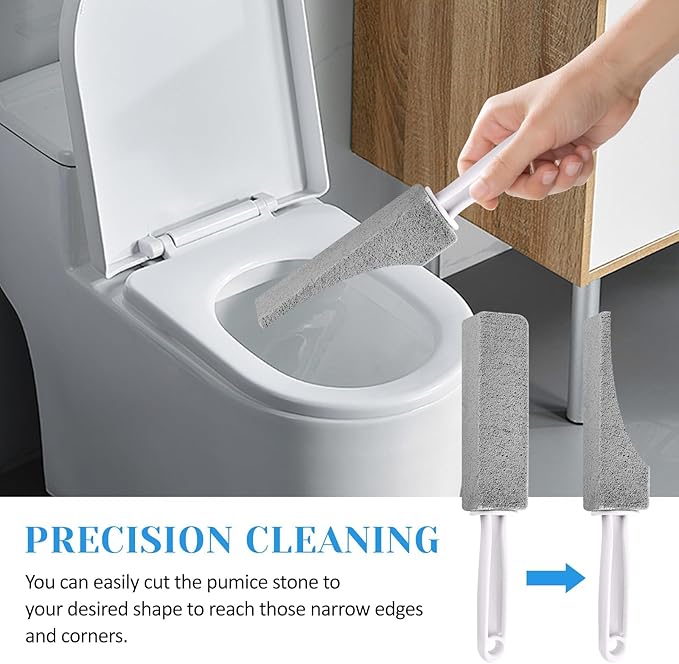 4 Pack Toilet Pumice Stone with Handle,Pumice Stone Toilet Bowl Cleaner,Suitable for Removing Limescale and Cleaning Toilets, Swimming Pools, Bathrooms, and Sinks