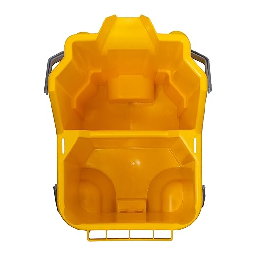 Unger Commercial 8-Gallon Dual-Compartment Mop Bucket with Side Press Wringer – Yellow, Ergonomic Design for Efficient Floor Cleaning COMBY