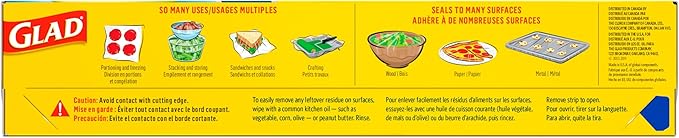 Glad Press'n Seal Plastic Food Wrap | 70 Square Foot | Roll | Pack of 2