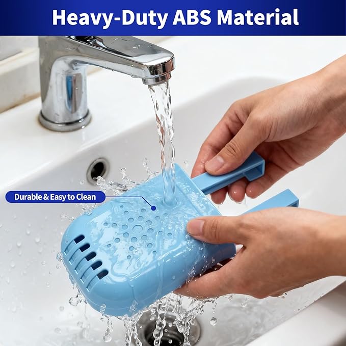 Controlled Release Toilet Bowl Cleaner Tablets Holder, 2-Pack Universal Toilet Tank Cleaner Dispenser, Adjustable Hanging Bleach Tablets Bracket for Long-Lasting Cleaning, Prevents Tank Buildup