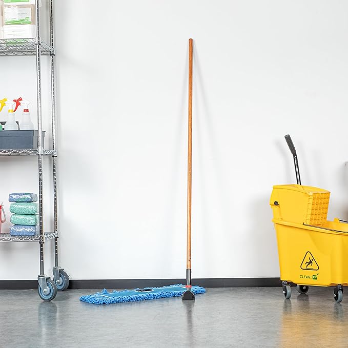 Restaurantware-HANDLE ONLY: Clean Tek Professional 63.98 Inch Dry Mop Handle, 1 Durable Mop Stick - Head And Frame Sold Separately, Ergonomic Grip, Wood, For Home Use