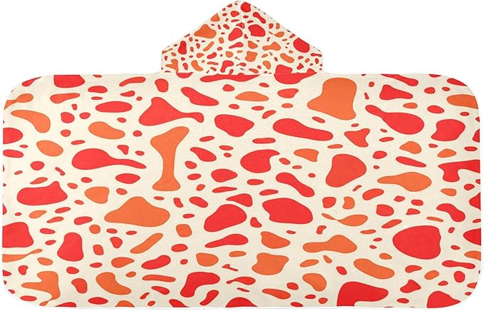 CEBUGI Animal Print Hooded Bath Towel for Kids Absorbent Soft Bath Towel Wrap with Hood 50x23.5in Pool Beach Shower Towel for Boys Girls