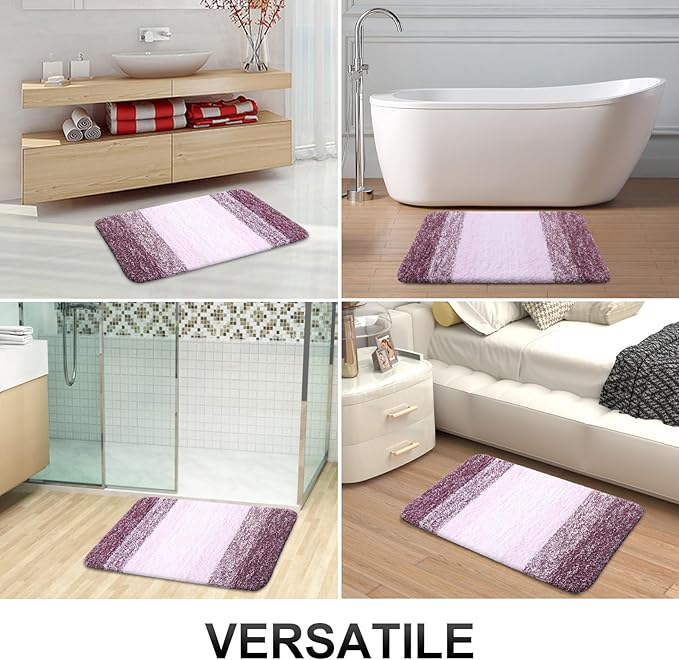 OLANLY Large Bathroom Rugs Mat 50x30, Extra Soft Absorbent Microfiber Bath Rugs, Rubber Backing, Quick Dry, Machine Washable Bath Mats for Bathroom Floor, Tub and Shower, Home Decor Accessories, Mauve