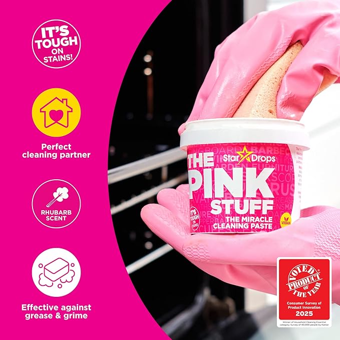 The Pink Stuff Cleaning Bundle Kit, Squeezable Cleaning Paste, Cleaning Paste, Toilet Foaming Powder, Multi Purpose Spray, Bathroom Cleaner Spray, Household Cleaning Supplies Set