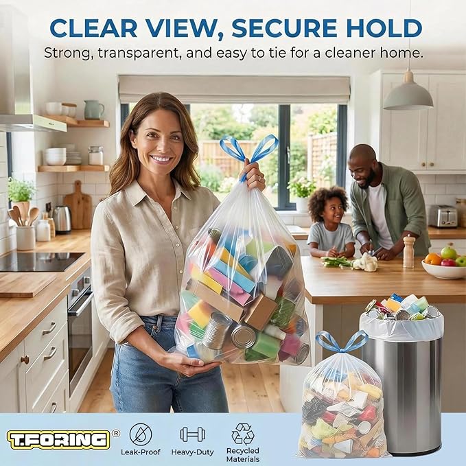 1.2 Gallon Mini Trash Bags Drawstring - 120 Count Thick Small Garbage Bags Unscented,White Trash Can Liners Strong Little Waste Basket Bags 4.5 Liter for Home Bathroom Office Car