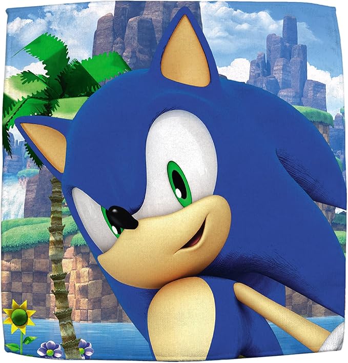 Sonic The Hedgehog Kids Cotton Bath Towel and Wash Cloth, Blue