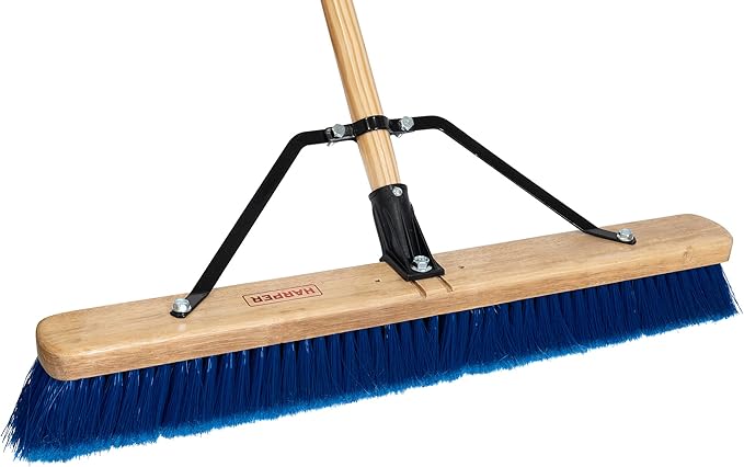 Harper 20201044 24 in. Indoor/Outdoor Dry All-Purpose Push Broom with Dual Bristles, for Dust, Gravel, Debris