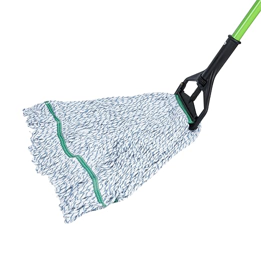 Restaurantware-MOP HEAD ONLY: Clean Tek Professional 24 Ounce Wet Mop Head, 1 Looped End Finish - Handle Sold Separately, 1.25 Inch Headband, Cotton Blend Blue Replacement, Reusable