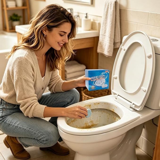 Toilet Bowl Cleaner Tablets, Long-Lasting Scent, 180g, Tank Cleaner Long-Lasting Freshness, Toilet Cleaning Tablets, Easy To Apply, For Home Restroom Hard Water Limescale