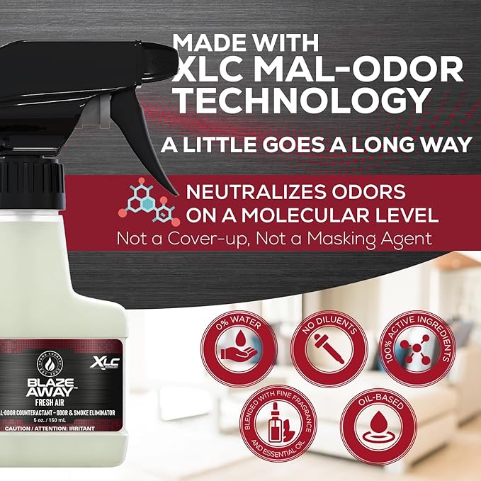 Blaze Away Commercial Air Freshener & Odor Eliminator for Strong Odor - Industrial-Grade Room Spray & Room Deodorizer for Home, Car, Smoke & Pet Odors - Long-Lasting Odor Absorber, Room Fresheners