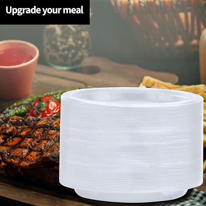 Hanna K. Signature Clear Plastic Plates 7 Inch 600 Count – Heavy Duty Disposable Dinner Plates Bulk for Catering, Weddings & Events