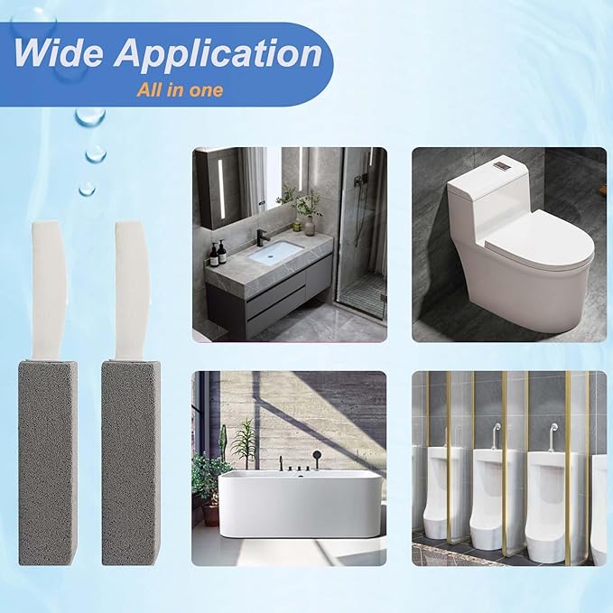 Pumice Cleaning Stone with Handle Pumice Stone for Toilet Bowl Household Cleaning 2 Pack