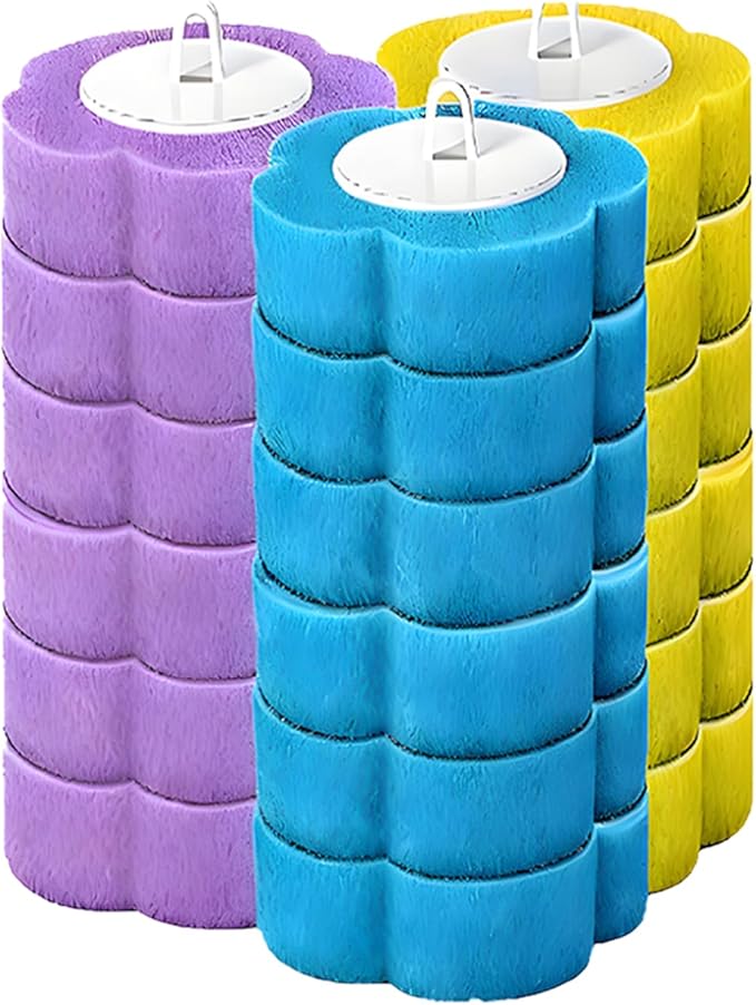 Brush Disposable with Holder & 36 Refill Heads - Hygienic Sanitary Toilet Cleaner for Easy Cleaning, Streak-Free Fresh Bathroom, No Mess (1, 18 Refills)