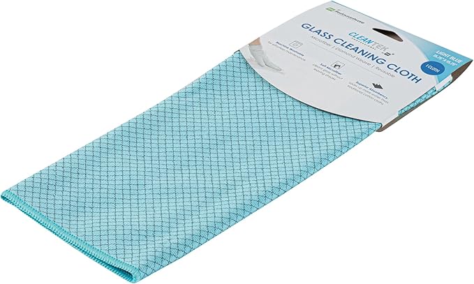 Restaurantware - Clean Tek Professional 15.7 x 15.7 Inch Glass Cleaning Cloth, 1 Reusable Cleaning Cloth - Diamond Weave, Dual Side, Light Blue Microfiber Absorbent Cleaning Cloth, for Quick Cleaning