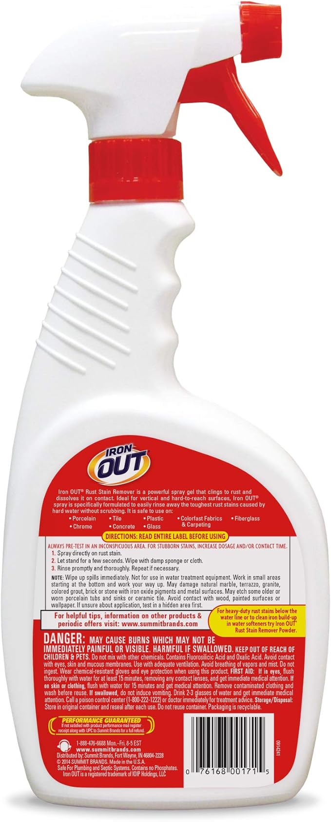 Iron Out Rust Stain Remover Powder, 1 lb 12 oz, and Powerful Gel Spray, 24 fl oz