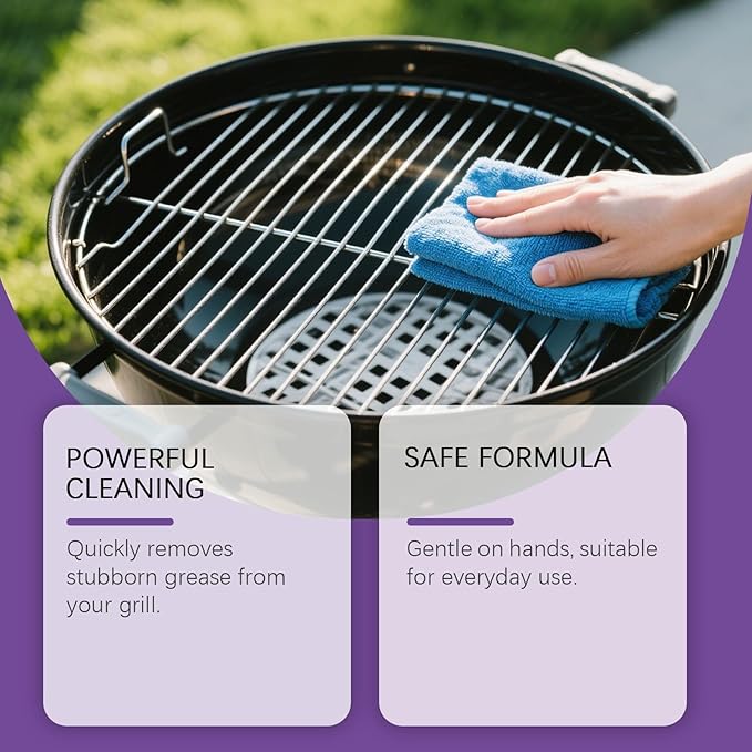 Cleaner and Degreaser Smoky Stains, Fast-Acting Heavy-Duty Grill Degreaser Spray,BBQ Cleaner and Degreaser, Remove It All Cleane𝐫 and Degrease𝐫, For Outdoor Grills(120ml)
