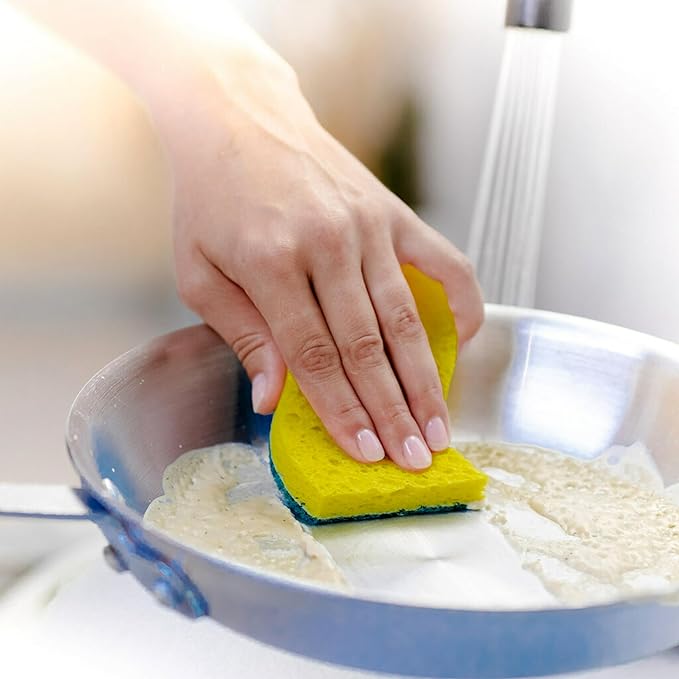 Scotch-Brite Heavy Duty Scrub Sponges, Sponges for Cleaning Kitchen and Household, Heavy Duty Sponges Safe for Non-Coated Cookware, 36 Scrubbing Sponges (Pack of 2)