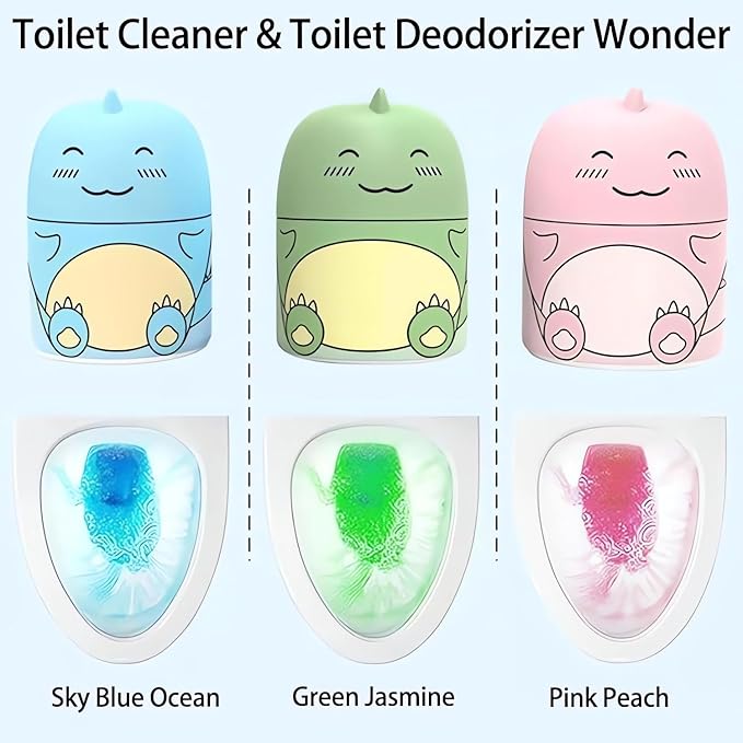 Toilet Bowl Cleaner 2026 Upgrade Cute Dinosaur-Shaped Toilet Tank Cleaner Bathroom Toilet Scent Freshener for Inside Small But Powerful (3)