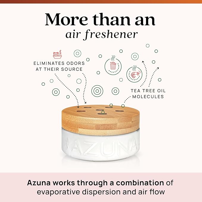 Azuna Air Freshener and Odor Eliminator for Strong Odor Gel 12oz Refill Pouch | Plant-Based & Long Lasting | Pet, Smoke, Home and Bathroom | Sandalwood | Lasts 60–90 Days