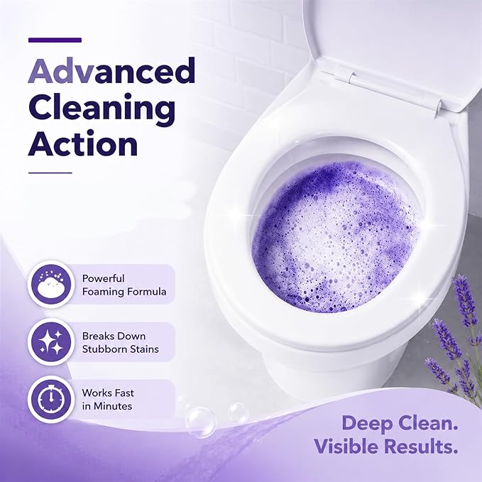 Fizz Clean Toilet Bowl Cleaner, Fizzclean Toilet Cleaning Foam, 2026 New Upgrade Toilet Bowl Cleaner, For Sparkling Clean, Touch Free Foaming Cleaning Powder (4PCS)