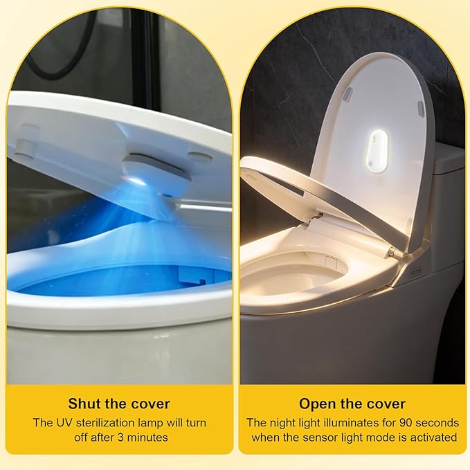 Toilet Night Light,Motion-Activated,USB Rechargeable, Adhesive Mounted Tool-Free for Shared Bathrooms, For Elderly & Pet