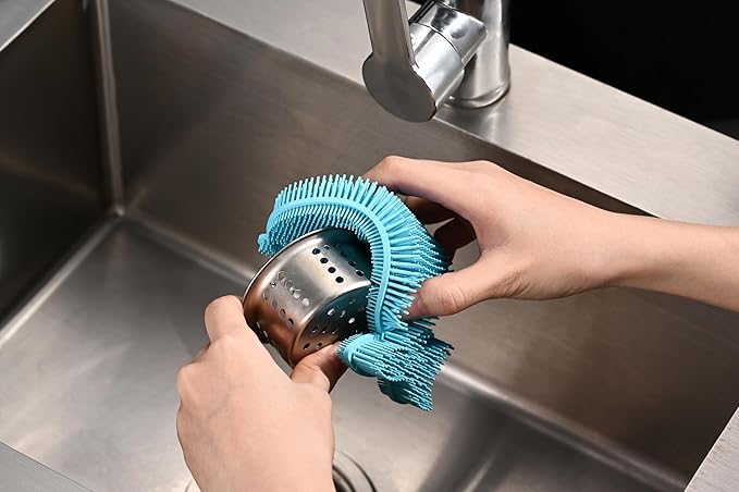 Fox Run Silicone Whale Dish Scrubber, 6" Multipurpose Kitchen Cleaning Brush