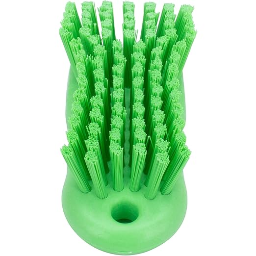 SPARTA Plastic Cutting Board Scrub Brush with Hanging Hole for Washing Cutting Boards, 6 Inches, Lime