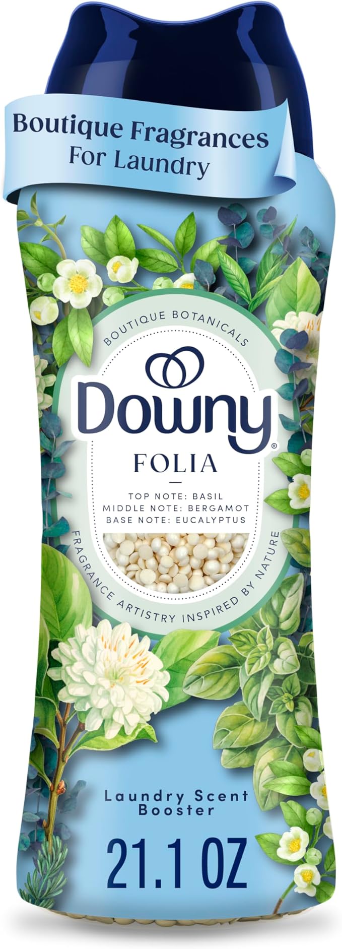 Downy Boutique Botanicals In Wash Laundry Scent Booster Beads, FOLIA Scent, 21.1 oz, Boutique Fragrances inspired by the Artistry of Nature