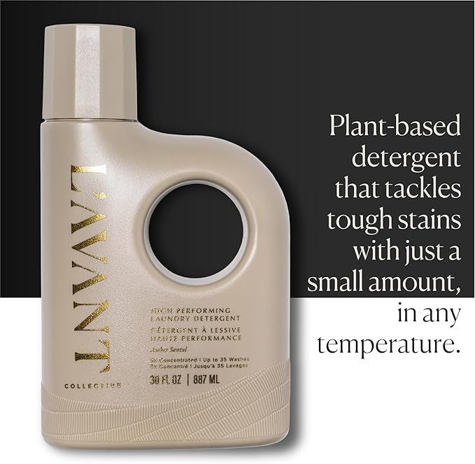 L'AVANT Collective Luxury Laundry Detergent | Ambre Santal | Natural Non-Toxic Liquid Laundry Soap with Enzymes | Plant-Based, HE Compatible, Protects Colors | 30 oz
