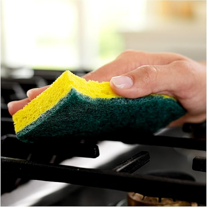 Scotch-Brite Heavy Duty Scrub Sponges, Sponges for Cleaning Kitchen and Household, Heavy Duty Sponges Safe for Non-Coated Cookware, 36 Scrubbing Sponges (Pack of 2)