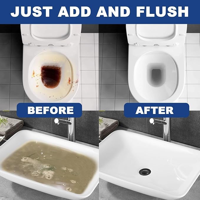 Drain Unclogging Powder for Kitchen and Bathroom - Effective Pipe Cleaner, Stain Remover & Deodorizer(3PCS)