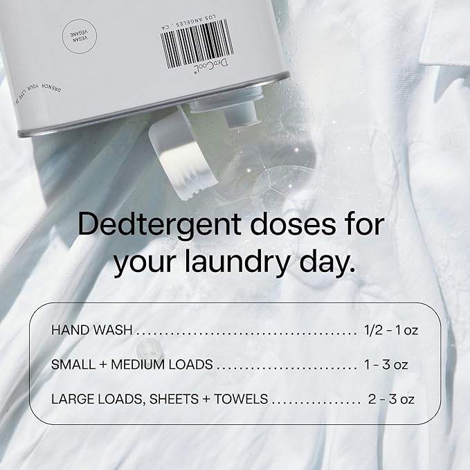 DedCool Liquid Laundry Detergent in Xtra Milk | Luxurious Scent | Stain-Removing Formula | Infused with Natural Essential Oils | Non-Toxic | Up to 60 Washes | 32 fl oz