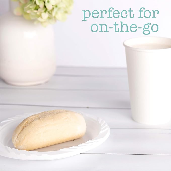 200 Count Disposable 6 Inch White Plastic Dessert Plates