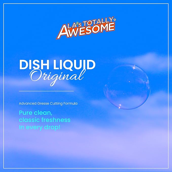 La's Totally Awesome Dish Soap Liquid – Original Scent (30 fl oz, Pack of 8) – Grease-Fighting Dishwashing Liquid from Awesome Cleaner Brand
