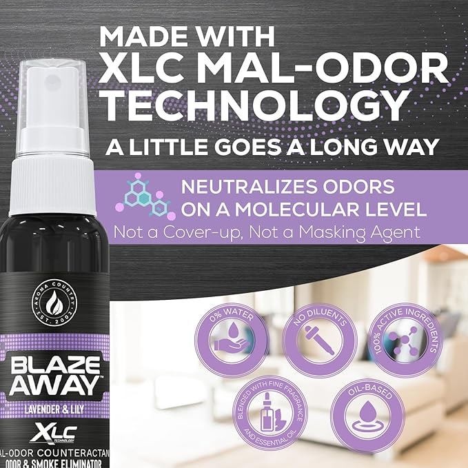 Blaze Away Commercial Air Freshener & Odor Eliminator for Strong Odor - Industrial-Grade Room Spray & Room Deodorizer for Home, Car, Smoke & Pet Odors - Long-Lasting Odor Absorber, Room Fresheners