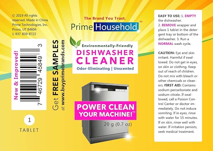 Eco-Friendly Dishwasher Cleaner, 15-Tablets
